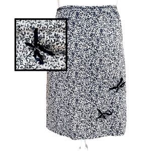 Lane Bryant Mini Skirt Venezia Jeans Gray Floral Beaded Stretchy Sz 20 2X